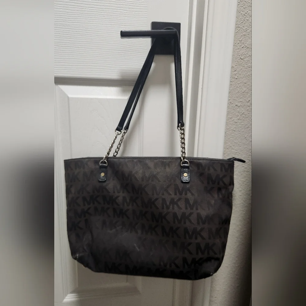 Michael Kors Black Jet Set Logo Tote Bag Purse Authentic
